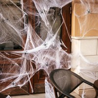 Halloween Deko Spinnennetz XL 1800㎡ 300G Mit 50 Spinnen FüR Party Deko