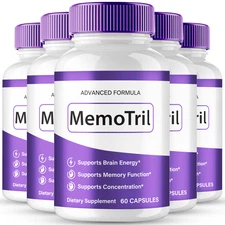 MemoTril Capsules – Memo Tril Natural Brain & Memory Support Supplement (5 Pack)