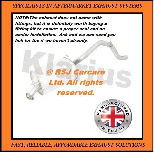 Klarius SZ192T Auspuff Heckbox Wagon R+ 1.3 03-08-image