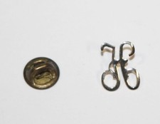 Vintage MCM "H" Initial Letter Monogram Gold Tone Lapel Pin Badge Ballou Reg  d