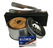 G.B.S Men's Beard Grooming Set - Stainless Steel Barber Shavette Brush...