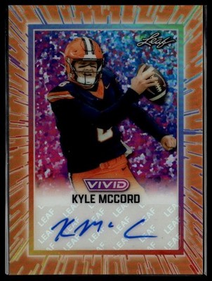 2025 Leaf Vivid #BA-KM1 Kyle McCord Base Auto Prismatic Orange #/4