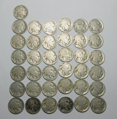 37  - 1913 TYPE I DATELESS BUFFALO NICKELS !!! - BUFFALO ON MOUND ONLY $36.00!  