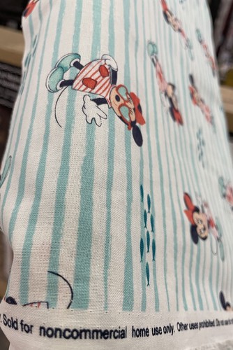 DISNEY ~ MINNIE MOUSE ~Blue, White, Ocean Stripe FABRIC ~100 % COTTON~ Cute ❤️ - Picture 11 of 13