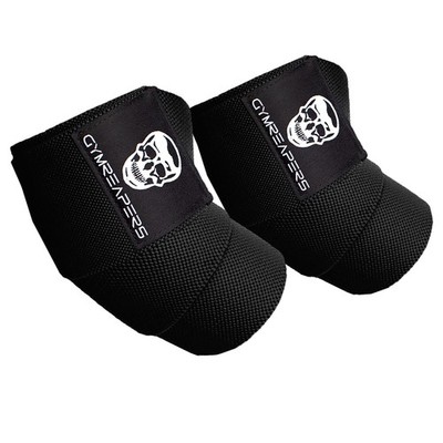 Gymreapers Weightlifting Elbow Wraps (1 Pair) - Flexible 40'' Black 