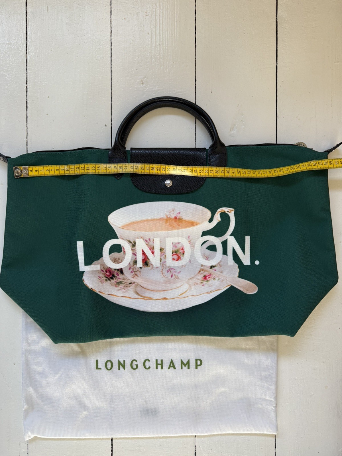 Longchamp Limited Edition Travel Bag - Le Pliage Du Monde - London, Tea time, UK image 7