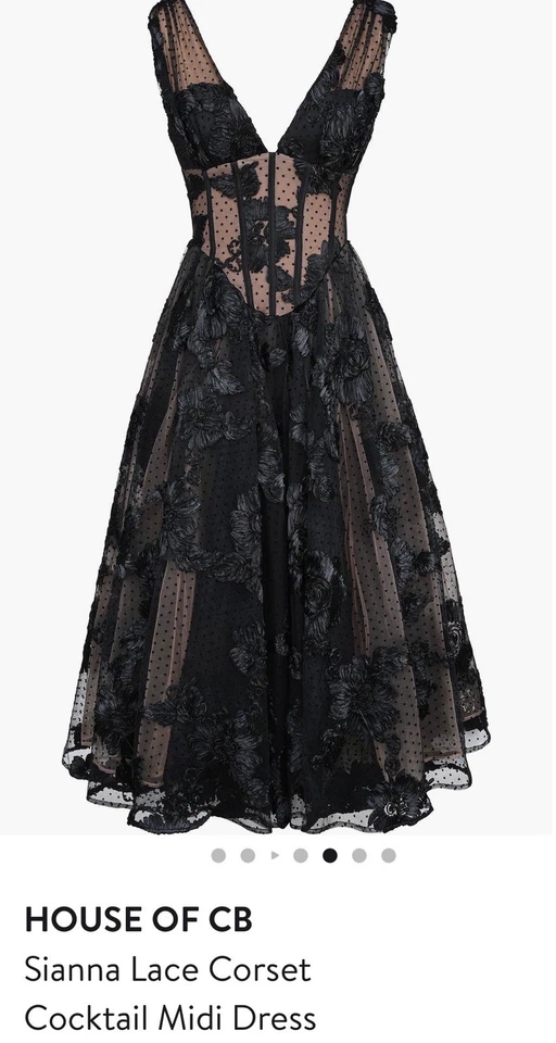 House Of Cb Sianna Lace Corset Cocktail Midi Dress Size Large - Image 4 of 4