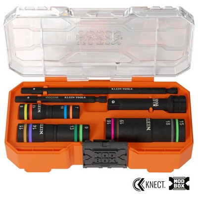 Klein Tools 653MQS KNECT Quad-12 Heavy-Duty Impact Flip Sockets, SAE and Metric