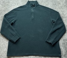 Polo Ralph Lauren Sweater Mens Large Green Quarter Zip Mock Neck USA Pony Logo