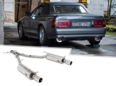  Edelstahl Duplex Sportauspuff Mazda RX-7 Typ FC je 100mm rund scharf gerade