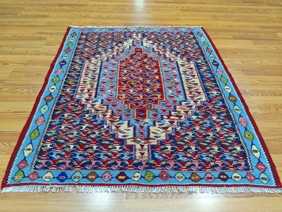 Turkis Rug Geometric Turkish Vintage Rug,Turkish HandMade Anatolian Tribal Rug 4x5 ...