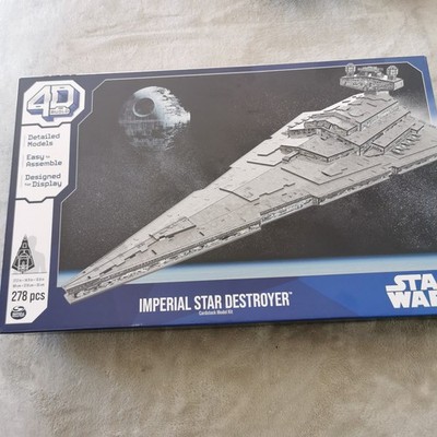Star Wars Imperial Star Destroyer Cardstock Model Kit 4D Build With Stand Rare