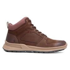 Image of Hush Puppies Mens Boots Brown Adults Ankle Leather Cushioned Gripped Arnie SIZE