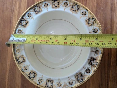 Adderley Ware England Set of 6 Soup Bowls Art Deco Gold Trim Vintage 1930s - Image 1 of 4