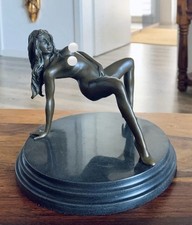 Bronzefigur Jungfrau Skulptur Frau Akt Erotik Figur Antik Bronze Statue Deko Neu