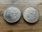 US Morgan Silver Dollars 2 coins circulated details Pre 1904 Lot F9