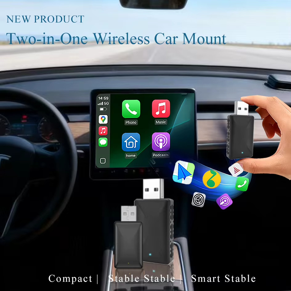 - Senza marca/Generico - - Adattatore CarPlay Wireless Android Auto USB Type-c 2in1 Dongle Senza Fili Univ. - Miniatura 2