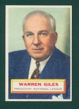 1956 Topps Baseball Card - #2 Warren Giles, NM