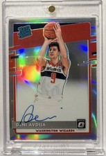 2020-21 Donruss Optic Deni Avdija Rated Rookie Silver On Card Auto Holo. rookie card picture
