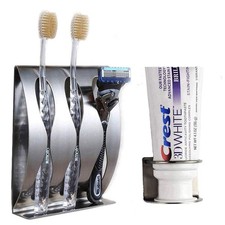 Stainless Steel Wall Mount Bathroom Toothbrush Holder, Bathroom Cabinet Organ...