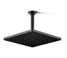 Cabezal de ducha de lluvia Kohler K-26149-BL Honesty Square 10" 2,5 GPM, negro mate