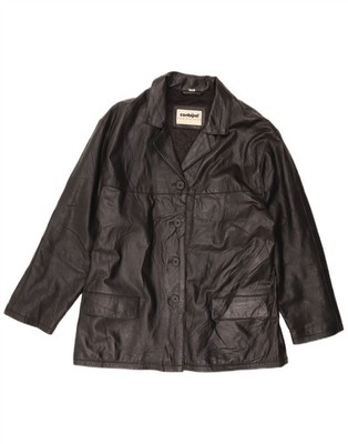 CONBIPEL Damen Lederjacke IT 46 Large Schwarz Leder BU14