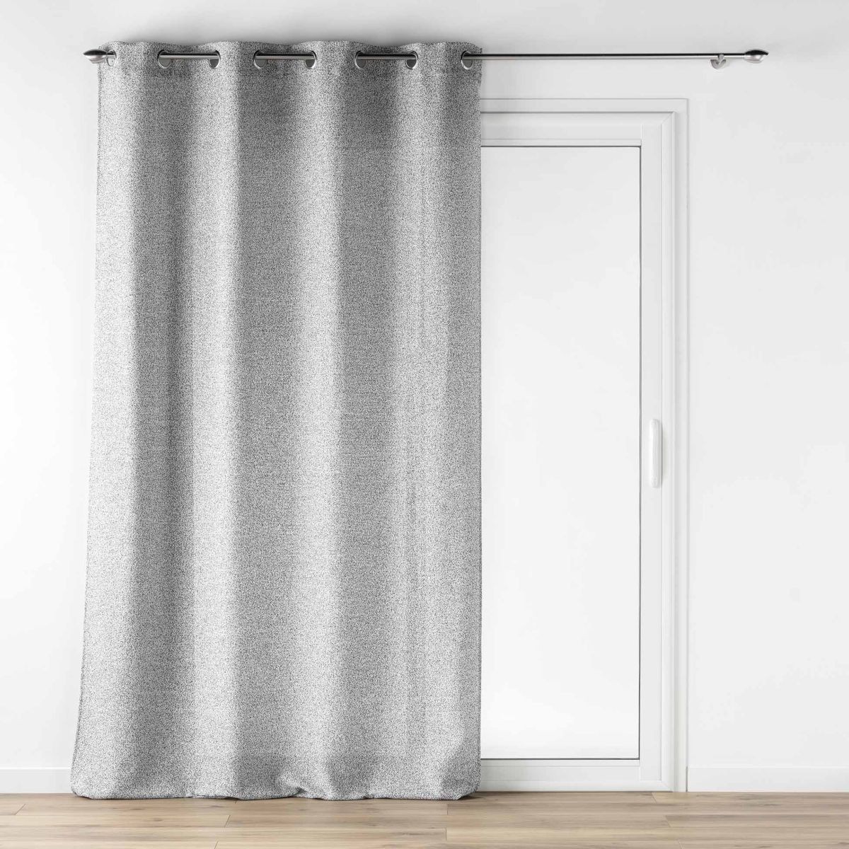 Rideau voilage à oeillets Loulaine gris 140x240 cm Atmosphera