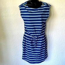MICHAEL KORS Mini Dress Jersey Knit Grecian Blue Stripes Stretch Coastal NEW