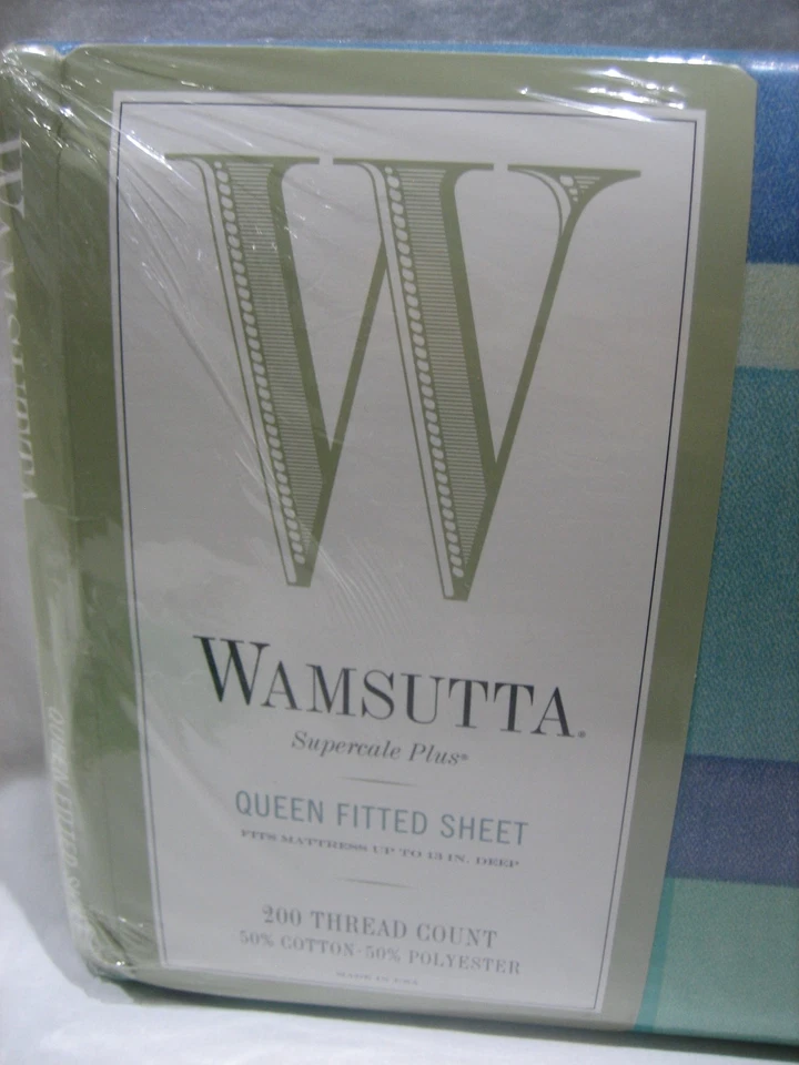 WAMSUTTA TYLER PLAID QUEEN FITTED SHEET TWO STANDARD PILLOWS - Image 3 of 4