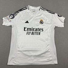 Real Madrid Jersey Shirt Men XL White Champions League Soccer Mbappe 9 Adidas