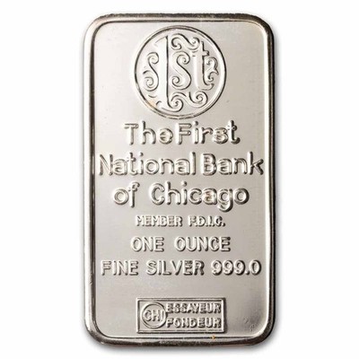 1 oz Silver Bar - 1st National Bank of Chicago | eBay