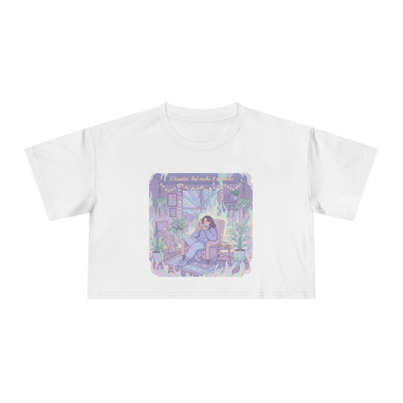 Disaster but Make It Aesthetic T-Shirt Funny Pastel Unisex Tee Cozy Lounge Wear