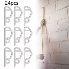 24PCS Gutter Hooks Plastic Gutter Brackets Hooks for Fixing Lights to Gutters