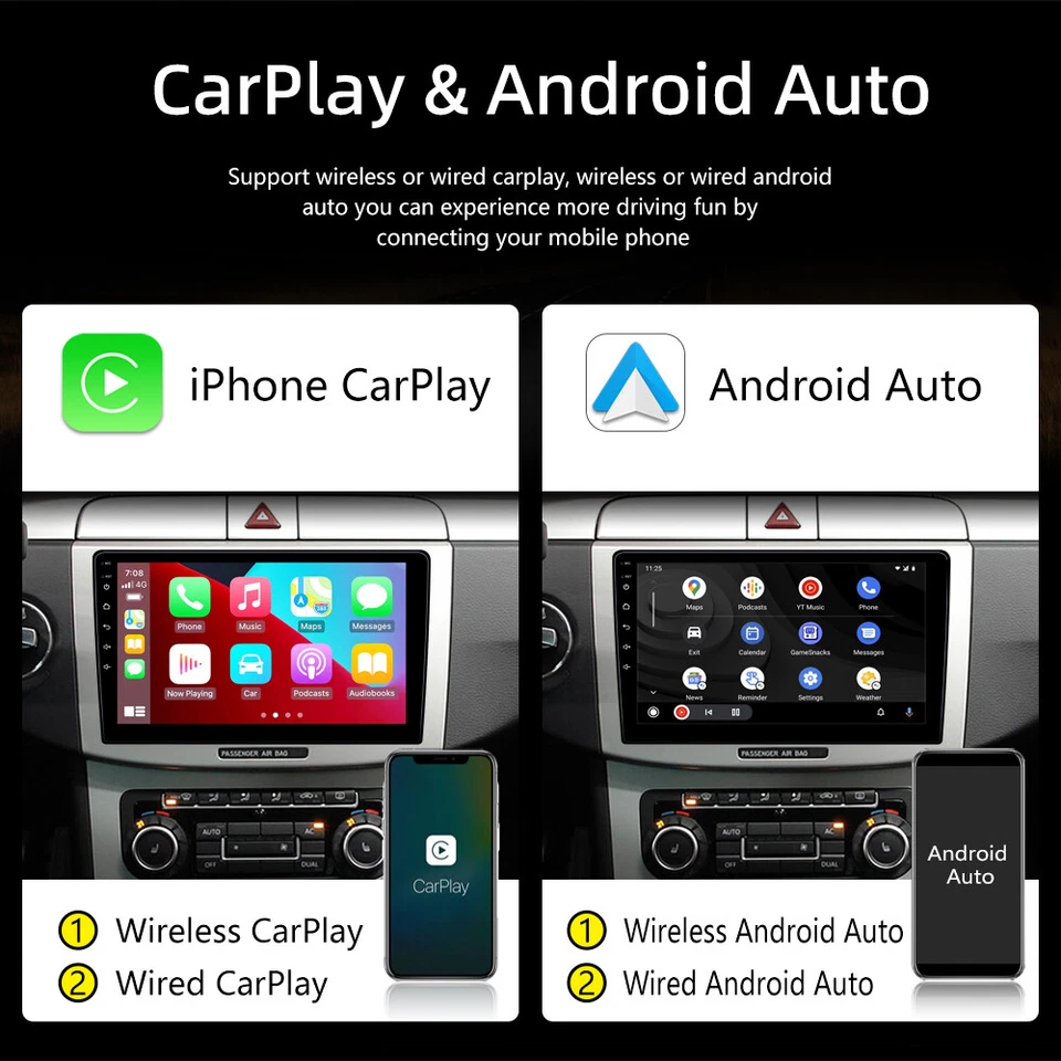 Single 1 DIN 9" Android 12 Apple CarPlay Car Stereo Radio GPS WIFI FM Head Unit - Image 3 of 4