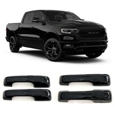 For 2019-2026 Ram 1500 Gloss Black 4 Dr Handle Covers Wo Smartkey All New Model For 2019-2026 Ram 1500 Gloss Black 4 Dr Handle Covers Wo Smartkey All New Model
