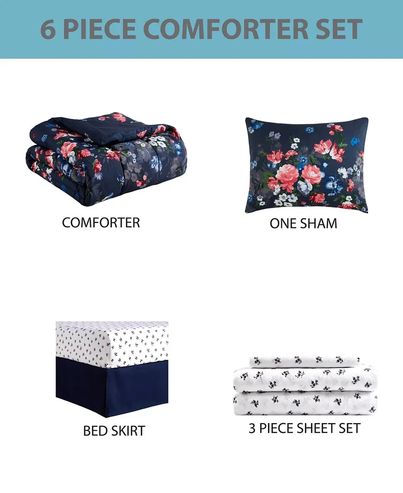 Juego de edredón reversible Jane de 8 piezas Foto 3 de 4