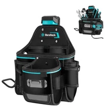 DuraTech Tool Pouch with Belt Clip Quick Release Buckle Electrician Tool Pouch