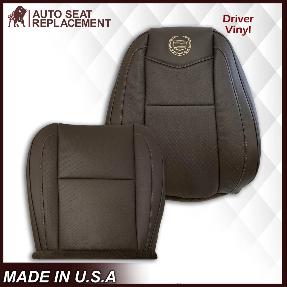 For 2008 2009 2010 2011 2012 2013 2014 Cadillac Escalade Vinyl Seat Cover Brown - Image 4 of 4