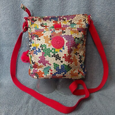 Kipling Emmy 0915-001-K Cross Body Bag Mosaic Pattern and Plush Monkey Charm