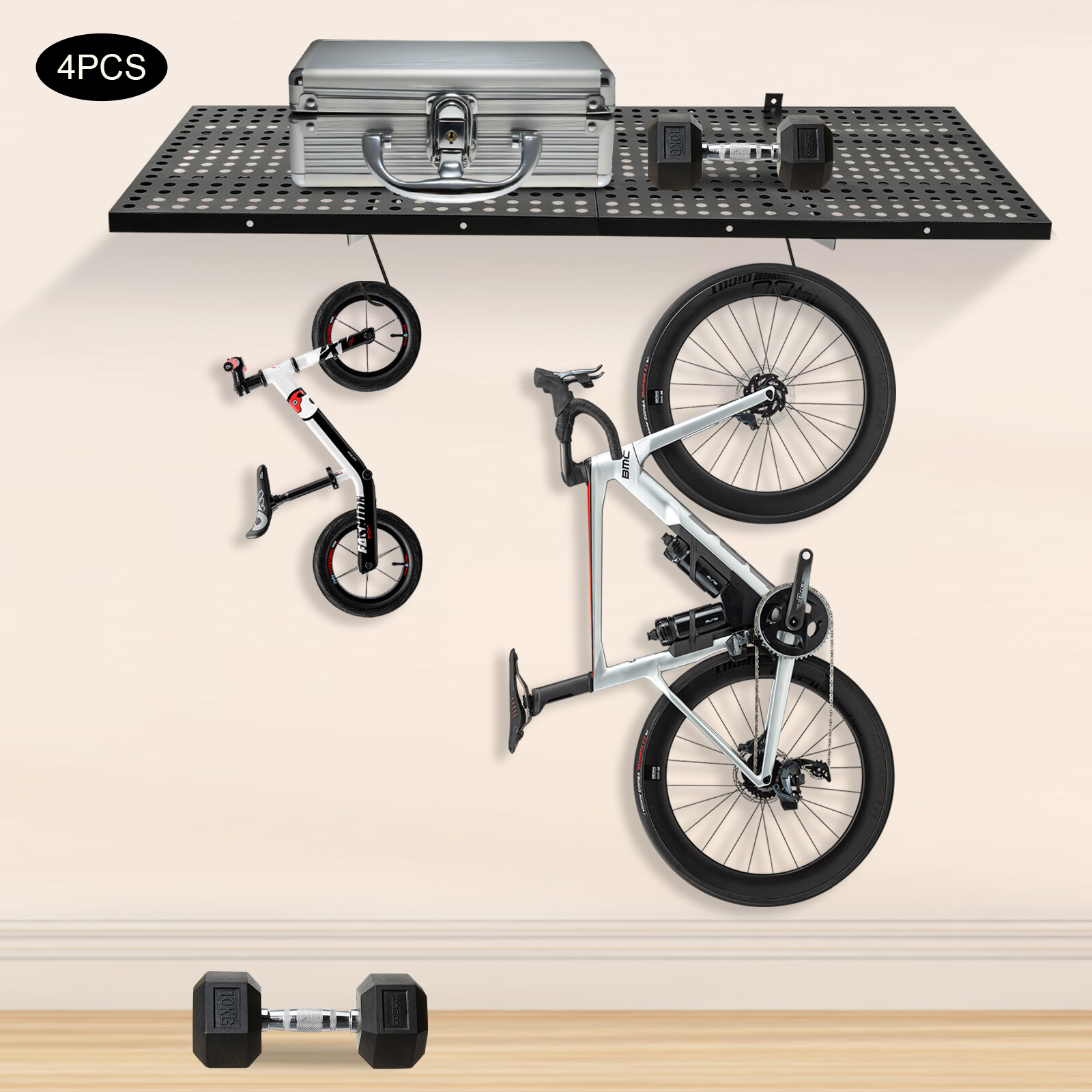 Garage Floating Shelves Shelf Wall Mounted Storage 4pc 4x1.7 ft up to 560lbs