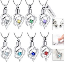 Heart Urn Pendant Necklace for Cremation Ashes Keepsake Memorial Jewelry Gift