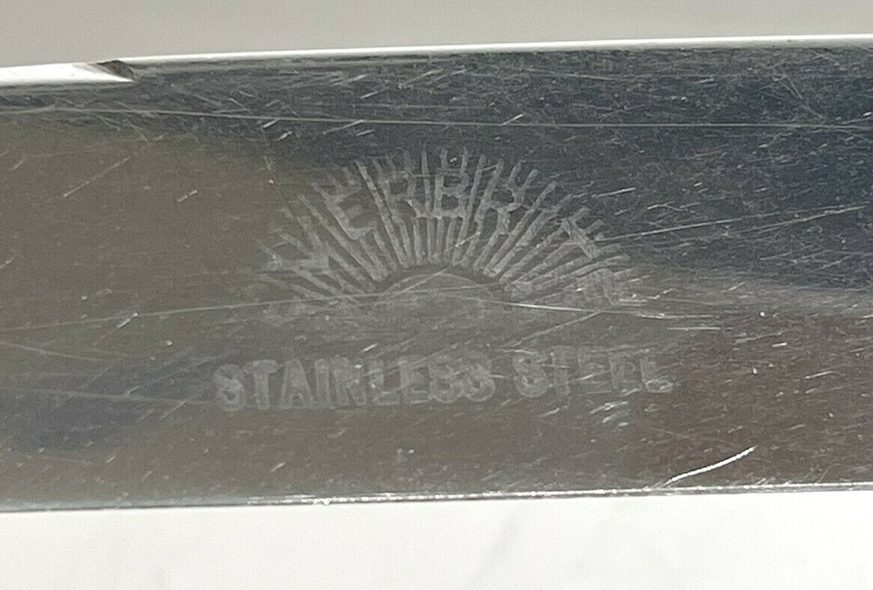 Vintage Butterscotch Bakelite EverBrite Knives Flatware Stainless Steel