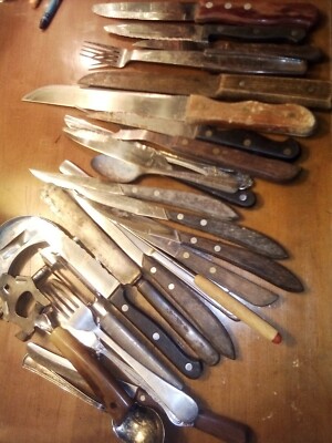 Vintage Chef Carving Serving Fork Lot Of 19 Cutlery Kitchen Ekco Flint Roberts 