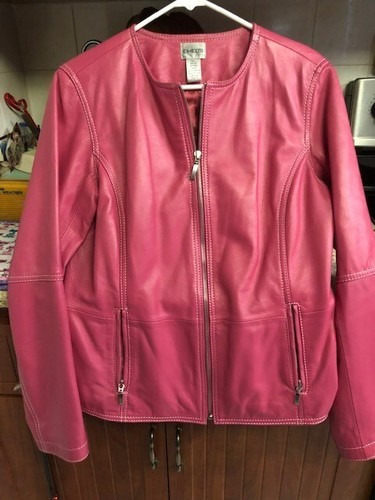 leather jacket womens size 1 (med) Pink 