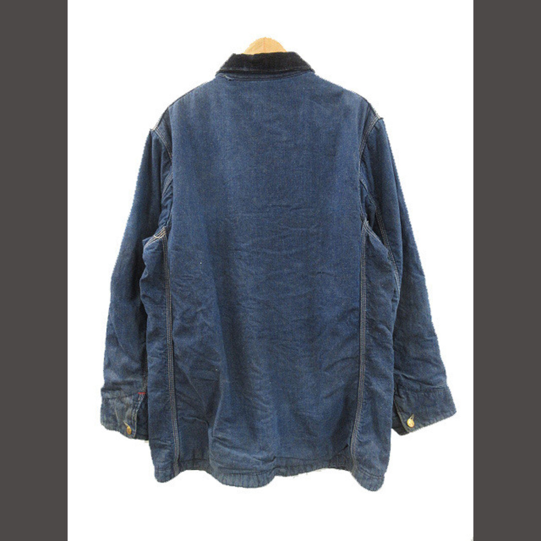 Vintage 60s denim coverall blanket liner collar corduroy dark blue 