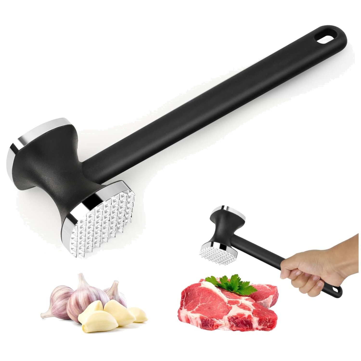 Fleischklopfer, Doppelseitig Antihaft Schnitzelklopfer Aus Edelstahl