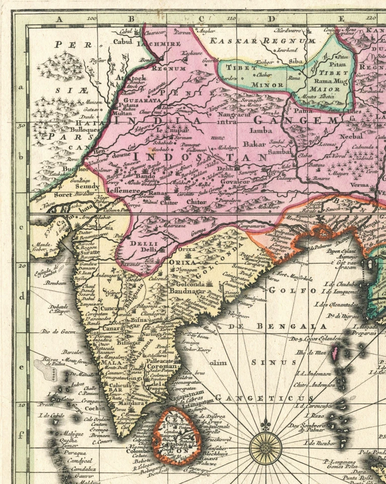 Mapa antiguo "India Orientalis cum Adjacentibus Insulis" (Asia Oriental) Seutter, 1730 Foto 4 de 4