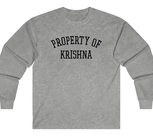 PROPERTY OF KRISHNA hare Krsna iskcon YOGA - Long Sleeve T / Crewneck Fleece - Picture 5 of 6