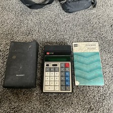 Vintage SHARP ELSI MATE Calculator Model EL-1106S Untested No Cord W Case Manual