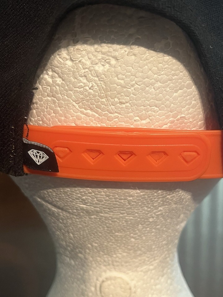 Diamond Supply Co Hat Black Hat Orange Stitched Logo. SnapBack For All